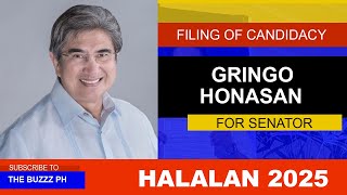 GRINGO HONASAN FILING OF CANDIDACY FOR HALALAN 2025 [upl. by Bethezel]