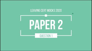 Leaving Cert Maths Higher  DEB 2020 Mocks Paper 2 Q1 [upl. by Kyred824]