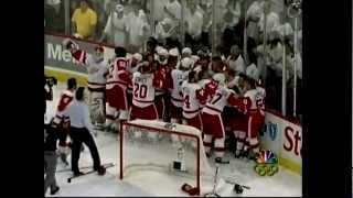 Wings  Pens Game 6 2008  Final 4 MinsCelebration NBC [upl. by Solahcin]