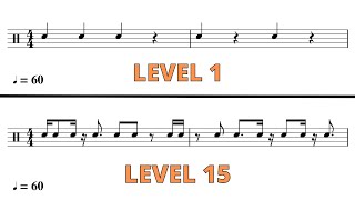 Rhythm Exercises For Musicians  15 Levels Of Difficulty 🎵 [upl. by Onitsirc950]