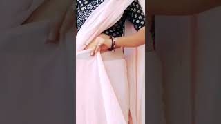 How to drape georgette saree trick for beginners shorts sareetutorial sareesikhe howtowearsaree [upl. by Ayahsal]