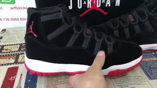 FIRST LOOK Air Jordan 11 Bred Velvet Review [upl. by Mabelle37]