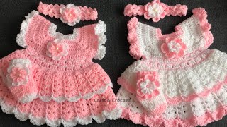 Easy crochet baby dresscraft amp crochet baby frock [upl. by Kosse]