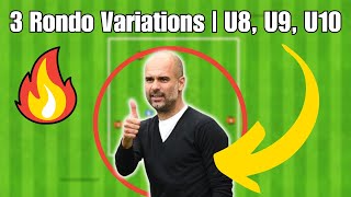 3 ESSENTIAL Rondo Variations For U8 U9 U10  Soccer Football Drills [upl. by Perreault860]