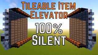 Minecraft Tutorial  Tileable Item Elevator 118  100 Silent  Storage system [upl. by Fianna]