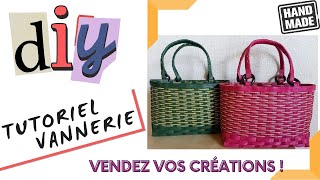 Tutoriel vannerie de papier N°3 Tresser un sac à main [upl. by Melita]