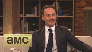 Andrew Lincoln on His Throat Stunt Episode 416 Talking Dead [upl. by Zuleika441]