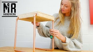 TRENDY Beistell Tisch aus KupferGerüstbohle selber bauen DIY [upl. by Dareece]