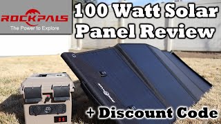 Rockpals 100 watt Solar Panel Review  Excellent Portable Power for Camping [upl. by Peisch]