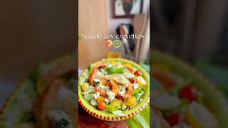 Salade aux crevettes 🥗 asmr asmrfood recette salad recipe cooking cookingvideo shrimp [upl. by Yrian]