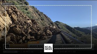 Huge rockslide closes Highway 33 in Ojai [upl. by Seibold]