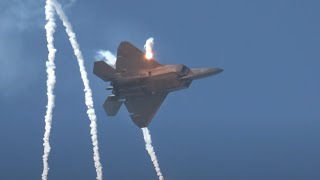 FLARES F22 Raptor Demo NAS Oceana Airshow 2024 [upl. by Etak]