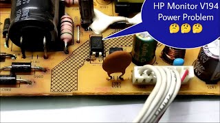 how to hp v194 led monitor no power repair [upl. by Sirtemed]