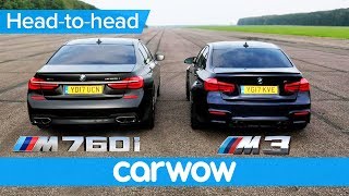 BMW M760Li vs M3 Competition – DRAG RACE amp ROLLING RACE  Head to Head [upl. by Lyns]