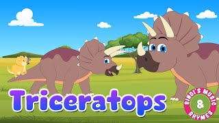 Triceratops  Dinosaur  Nursery Rhymes  Animal Songs for kids  Bindis Music amp Rhymes [upl. by Ettenor397]