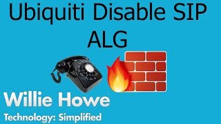 Ubiquiti Disable SIP ALG application layer gateway [upl. by Eatnod]