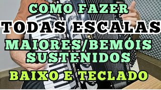 Como Fazer Todas ESCALAS dos SUSTENIDOSBEMÓIS E MAIORES  BAIXO E TECLADO [upl. by Pallas159]