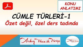 CÜMLE TÜRLERİ 1  Yüklemine anlamına ve yerine göre cümleler [upl. by Nimaynib]