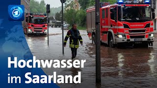 Dauerregen und Hochwasser Ausnahmezustand im Saarland – Teile von RheinlandPfalz auch betroffen [upl. by Oniliuqnart]