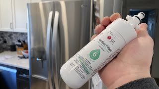 How to Change LG Refrigerator Water Filter Cartridge ADQ360061 [upl. by Nahamas]