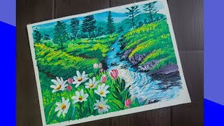 Greenery and flower landscapeacrylic painting [upl. by Adnarym48]