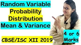 Random VariableProbability DistributionMean and Variance Class 12th  Probability CBSEISC 2021 [upl. by Nathaniel]