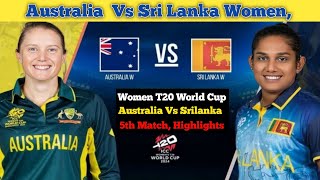 Australia vs Sri Lanka Women 5th MatchSports Mindwoment20worldcup2024 [upl. by Allisan]