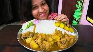 Chicken CurryLiver CurryEgg CurryFish Curry Basmati Rice Chilli Eatingindian food eating show [upl. by Michaud]