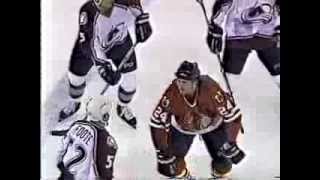 Bob Probert smacks Peter Forsberg amp goes after Adam Foote [upl. by Herring]