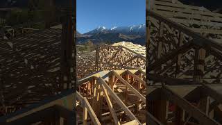 Massive roof framing framer construction carpentry carpenter roof tools wood hitachi [upl. by Enaud]