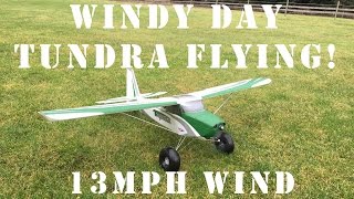 HobbyKing Durafly Tundra in 13MPH winds [upl. by Suzette]