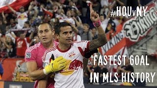 GOAL Tim Cahilll scores fastest goal in MLS history  Houston Dynamo vs NY Red Bulls [upl. by Marve477]