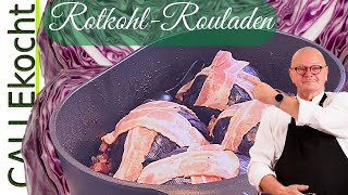 Safitge Kohlrouladen vom Rotkohl mit Rinderhack und viel Soße Rezept [upl. by Rabush]