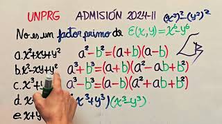 UNPRG Examen de admisión 2024  II Productos notables  factores primos [upl. by Orten]