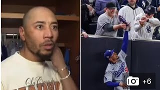 Mookie Betts Reacts to Yankees Fans Interference in World Series [upl. by Aisercal]