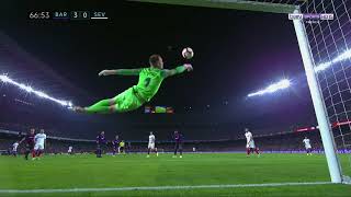 Ter Stegen insane save vs Sevilla HD [upl. by Esserac]