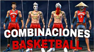 TOP NUEVAS COMBINACIONES DE ROPA CON EL SET DE 🏀BASKETBALL🏀 EN FREE FIRE [upl. by Lunnete914]