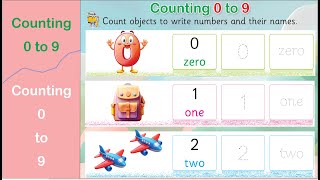 Teaching the Counting numbers zero to Nine 09 Busy Bee Math [upl. by Roderick]