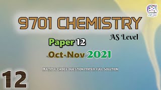 CIE AS level Chemistry 9701  W21 Q12  Fully Solved Paper  Oct Nov 2021 P 12  970112ON21 Mcqs [upl. by Silberman]