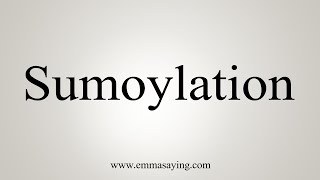 How To Say Sumoylation [upl. by Lear]