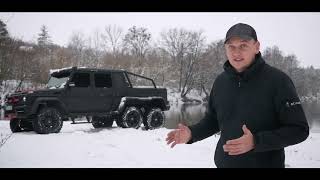 Mercedes G55 AMG 6x6  Crazy Offroad and tesd drive in the snow [upl. by Atilef]