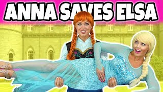 FROZEN ANNA SAVES ELSA After Elsa Almost Freezes Everything Totally TV [upl. by Charters]