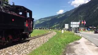 Zillertalbahn Stoomtrein vertrekt uit Mayrhofen [upl. by Ginevra879]