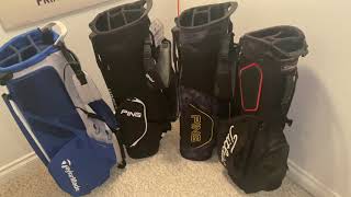 2022 Golf Bag Review amp Comparison Ping Hoofer Taylormade Flextech Titleist Players4 [upl. by Hterag]