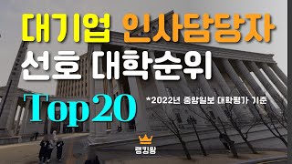 대기업 인사담당자 선호대학순위 Top20 [upl. by Ecinnahs225]