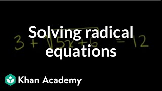 Solving radical equations  Exponent expressions and equations  Algebra I  Khan Academy [upl. by Denys]