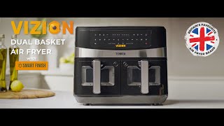 Tower T17100 Vortx 9 Litre Dual Basket Air Fryer with Vizion Windows and Smart Finish [upl. by Idaf162]