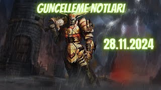 Knight Online güncELLEME Notları 28112024 [upl. by Elletsirk]