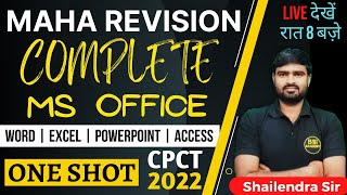 MS Office  MS Word Excel PowerPoint Access  CPCT 1 Shot  Concepts  PYQs  CPCT Maha Revision [upl. by Morra]