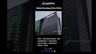 DELOITTE Recruitment Drive 2024🔥⚠️  Career Nest  29 September 2024  jobfair deloitte placement [upl. by Ailati721]